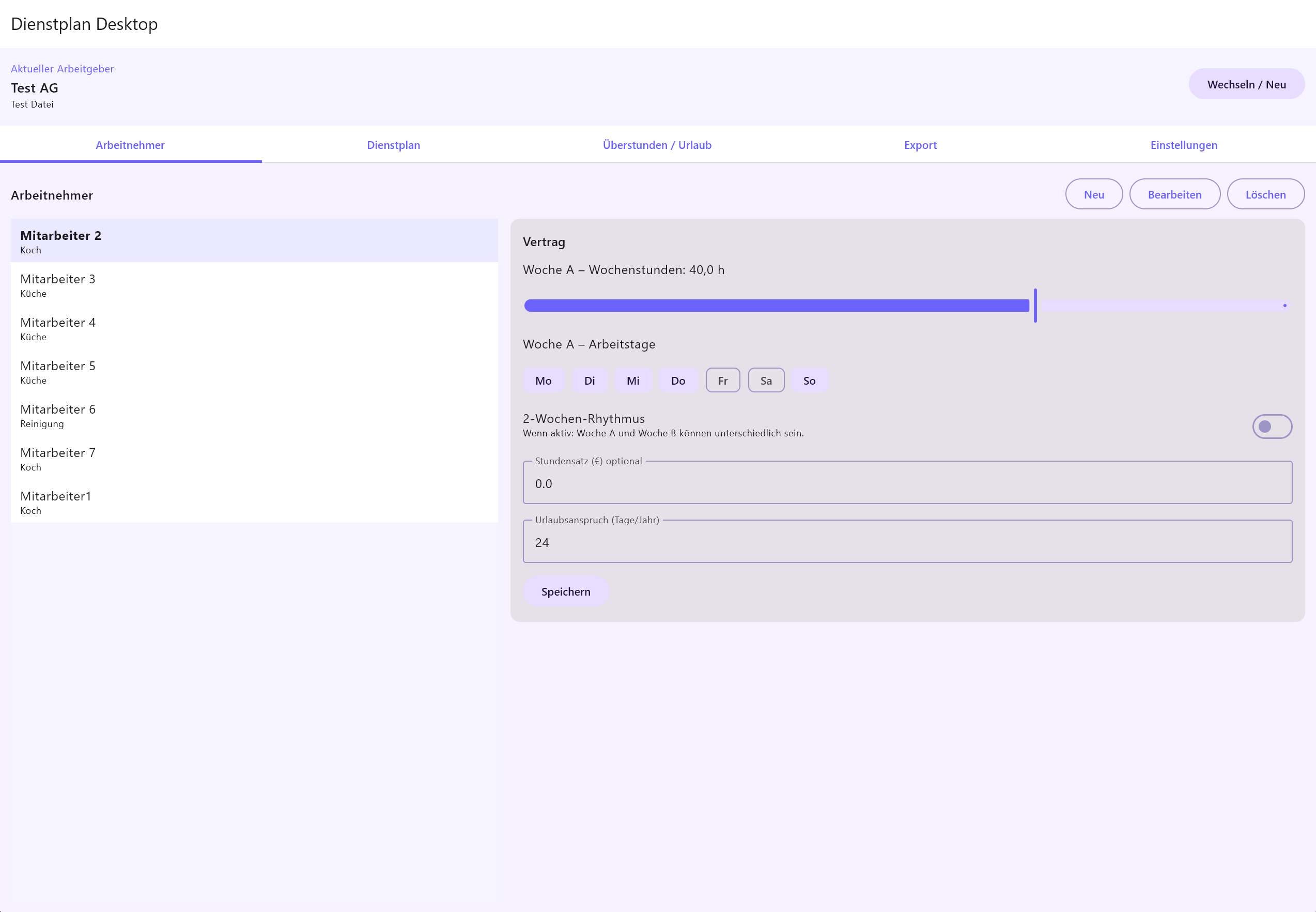 DienstPlan Desktop Screenshot